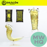 Dragon Platinum Glass Sherlock Hand Pipe Oriental Dragon Design - 9.5 Inches - 160 Grams - Assorted Colors [WPH-010]