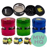 Shredder 4 Piece Large Grinder With Horizontal Window - Style 16 - 61mm - 4 Part - Assorted Colors