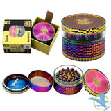 Shredder 4 Piece Large Grinder With Clear Layer Window - Style 35 - 65mm - 4 Part - Rainbow