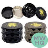 Shredder 4 Piece Large Grinder - Style 23 - 63mm - 4 Part - Assorted Colors