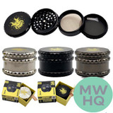 Shredder Large Grinder Diamond Grip Design - Style 6 - 67mm - 4 Part - Assorted Colors
