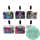 Smokezilla Push Down Metal Ashtray - Assorted Designs - Display of 6 [24446]