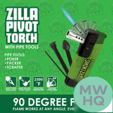 Smokezilla Pivot Torch Lighter with Tools - Assorted Designs - Display of 24 [30027]