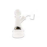 Gliizy Glass Water Pipe Chess Design With Quartz Banger - 130 Grams - 6 Inches - Jade White