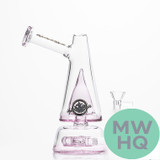 Shadow Glass Water Pipe Vulcano Shaped With Disc Perc - 360 Grams - 8 Inches - Assorted Colors [SGE-064]
