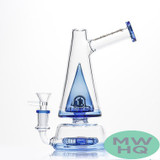Shadow Glass Water Pipe Vulcano Shaped With Disc Perc - 360 Grams - 8 Inches - Assorted Colors [SGE-064]