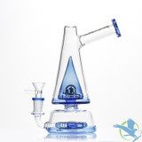 Shadow Glass Water Pipe Vulcano Shaped With Disc Perc - 360 Grams - 8 Inches - Assorted Colors [SGE-064]