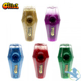 Gliizy Rays Diamond Shape Glittered Glycerin Glass Hand Pipe