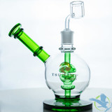 Tsunami Glass Water Pipe Concentrate Rig With Circle Perc - 360 Grams - 8 Inches - Green
