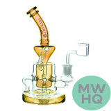 Tsunami Glass Water Pipe Recycler Concentrate Rig With Circle Perc - 345 Grams - 9 Inches