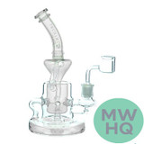 Tsunami Glass Water Pipe Recycler Concentrate Rig With Circle Perc - 345 Grams - 9 Inches