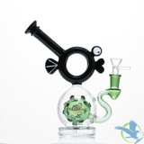 Shadow Glass Water Pipe Fish Head Shape With Swiss Perc - 370 Grams - 8 Inches - Assorted Colors [SGE-066]