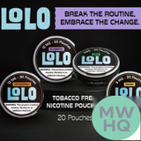 LoLo Tobacco Free Nicotine Pouches - 20 Pouches Per Can - Pack of 5 Cans