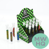 Dragon Platinum Diffused Downstem Frosted Joint - Assorted Colors - Display of 12 [DP-03]