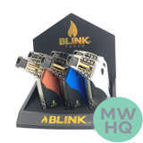 Blink Militia Adjustable Flame Butane Gas Torch Lighter - Assorted Colors - Display of 6 [952]