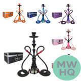 Tanya Hookah Clear Sky 21 Inch Double Hose Hookah With Travelling Case - Assorted Colors