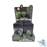 Smokezilla Refillable Cigarette Pack Lighter Glow In The Dark - Assorted Design - Display of 12 [25284]