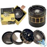 Shredder Large Grinder With Ashtray Top - Style 47 - 63mm - 4 Part - Black
