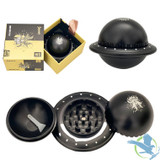 Shredder Double Extra Large Grinder UFO Shape - Style 51 - 85mm - 4 Part - Black
