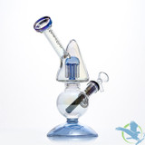 Shadow Glass Water Pipe Inclined Neck With Tree Perc & Diffused Downstem Perc - 350 Grams - 8.5 Inches - Assorted Colors [SGE-088]