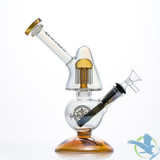 Shadow Glass Water Pipe Inclined Neck With Tree Perc & Diffused Downstem Perc - 350 Grams - 8.5 Inches - Assorted Colors [SGE-088]
