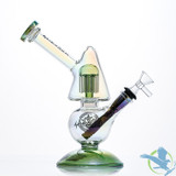 Shadow Glass Water Pipe Inclined Neck With Tree Perc & Diffused Downstem Perc - 350 Grams - 8.5 Inches - Assorted Colors [SGE-088]