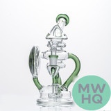 Dragon Platinum Water Pipe Recycler Inclined Neck With Circ Perc - 350 Grams - 8 Inches - Assorted Colors [DGE-397]