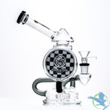 Dragon Platinum Water Pipe Recycler Inclined Neck With Circ Perc - 350 Grams - 8 Inches - Assorted Colors [DGE-397]