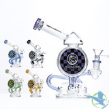Dragon Platinum Water Pipe Recycler Inclined Neck With Circ Perc - 350 Grams - 8 Inches - Assorted Colors [DGE-397]