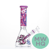 Dragon Platinum Water Pipe Straight Neck + Ice Catcher With Diffused Downstem Perc - 430 Grams - 10 Inches - Assorted Colors [DGE-395]