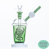 Dragon Platinum Water Pipe Cup Bubbler - 280 Grams - 7.9 Inches - Assorted Colors [WPE-035]
