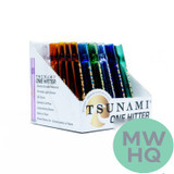 Tsunami Premium Glass One Hitter Chillum Hand Pipe - Assorted Colors - Display of 30