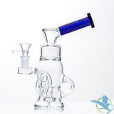 Dragon Platinum Water Pipe Recycler Inclined Neck With Perc - 280 Grams - 7.5 Inches - Assorted Colors [WPE-039]