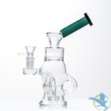 Dragon Platinum Water Pipe Recycler Inclined Neck With Perc - 280 Grams - 7.5 Inches - Assorted Colors [WPE-039]