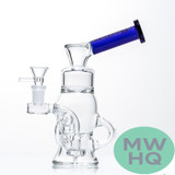Dragon Platinum Water Pipe Recycler Inclined Neck With Perc - 280 Grams - 7.5 Inches - Assorted Colors [WPE-039]