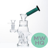 Dragon Platinum Water Pipe Recycler Inclined Neck With Perc - 280 Grams - 7.5 Inches - Assorted Colors [WPE-039]