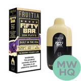 Fruitia x Fifty Bar 18ML 20K Puffs Disposable Device With Always Active Boost & Adjustable Airflow - Display of 5 - TEXAS COMPLIANT