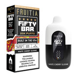 Fruitia x Fifty Bar 18ML 20K Puffs Disposable Device With Always Active Boost & Adjustable Airflow - Display of 5 - TEXAS COMPLIANT - White Cherry Slushie