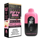 Fruitia x Fifty Bar 18ML 20K Puffs Disposable Device With Always Active Boost & Adjustable Airflow - Display of 5 - TEXAS COMPLIANT- Strawberry Shortcake