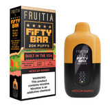Fruitia x Fifty Bar 18ML 20K Puffs Disposable Device With Always Active Boost & Adjustable Airflow - Display of 5 - TEXAS COMPLIANT - Mexican Mango