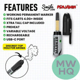 Smyle Penjamin Discreet Permanent Marker VV Cartridge Preheat Pen Battery With Ink