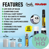 Smyle Penjamin Discreet Lip Balm 400mAh VV 510 Cartridge Preheat Mod Battery + Hidden Storage