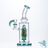 Dragon Glass Water Pipe Bent Neck With Thick Base & Bullet Perc - 550 Grams - 10.5 Inches - Assorted Colors [DGD-146]