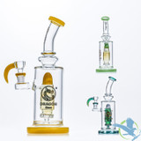Dragon Glass Water Pipe Bent Neck With Thick Base & Bullet Perc - 550 Grams - 10.5 Inches - Assorted Colors [DGD-146]