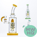 Dragon Glass Water Pipe Bent Neck With Thick Base & Bullet Perc - 550 Grams - 10.5 Inches - Assorted Colors [DGD-146]