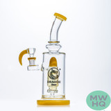 Dragon Glass Water Pipe Bent Neck With Thick Base & Bullet Perc - 550 Grams - 10.5 Inches - Assorted Colors [DGD-146]