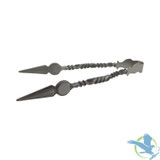 Hookah Rustic Style Tong With Leather Pouch - Silver