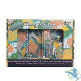 Blazy Susan Smoker’s Kit With Rolling Tray, Bamboo Roller, Ashtray & 2-PC Bio Plastic Grinder - Summer Trees