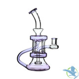BoroTech Date Rig Glass Water Pipe Recycler With Circ Perc Designed By Calibear - 360 Grams - 9 Inches [FY005] - Purple