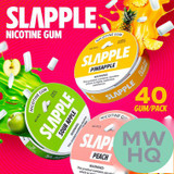 Slapple Nicotine Gum - 40 Pieces Per Can - Pack of 5 Cans